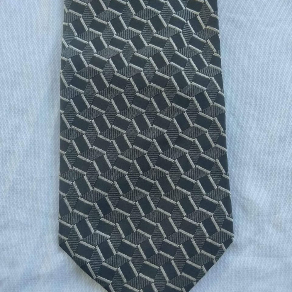 Authentic Original Donna Karan New York Designer Balck Gray Silk Men's Necktie